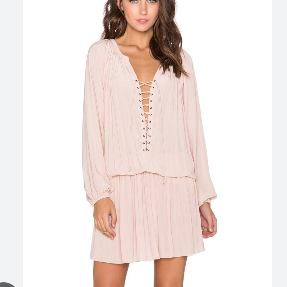 Ramy Brook ‘Alexandra’ gray lace front dress with sleeves from Revolve. Size XS - Picture 8 of 8